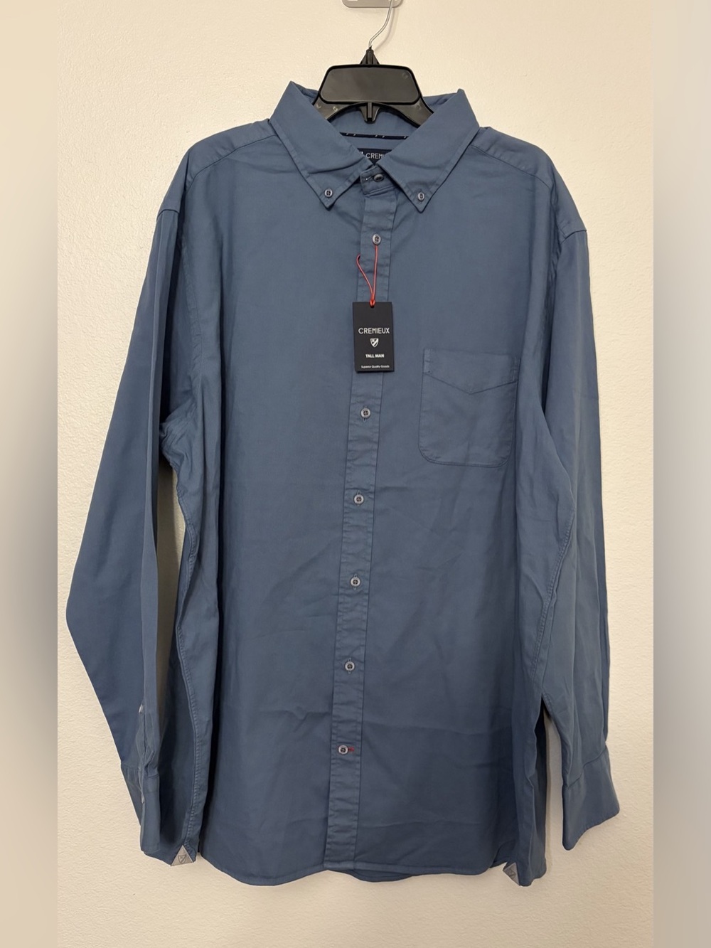 NWT Cremieux Men XLT Slate Blue Oxford Long Sleeve Button Down Shirt